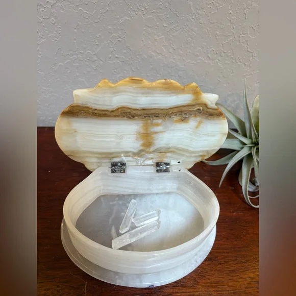 Vintage Onyx Seashell Keepsake Box - Picture 6 of 9